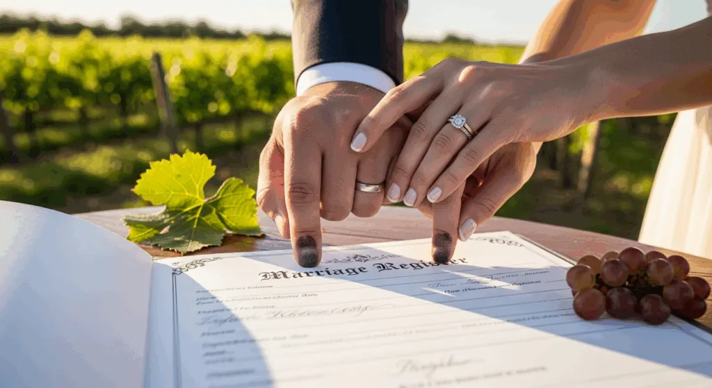 A stylized checklist of required documents for an SA spousal visa.