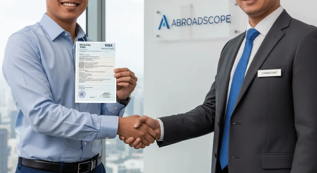 A client who successfully received their Spousal Visa using the Abroadscope service.