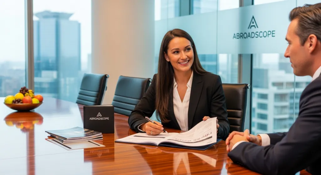 A client in a consultation with a top business immigration consultant in South Africa.