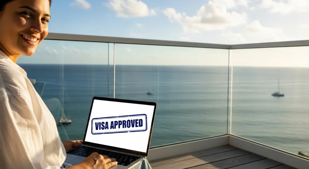 A happy digital nomad whose visa was approved by Abroadscope's service.