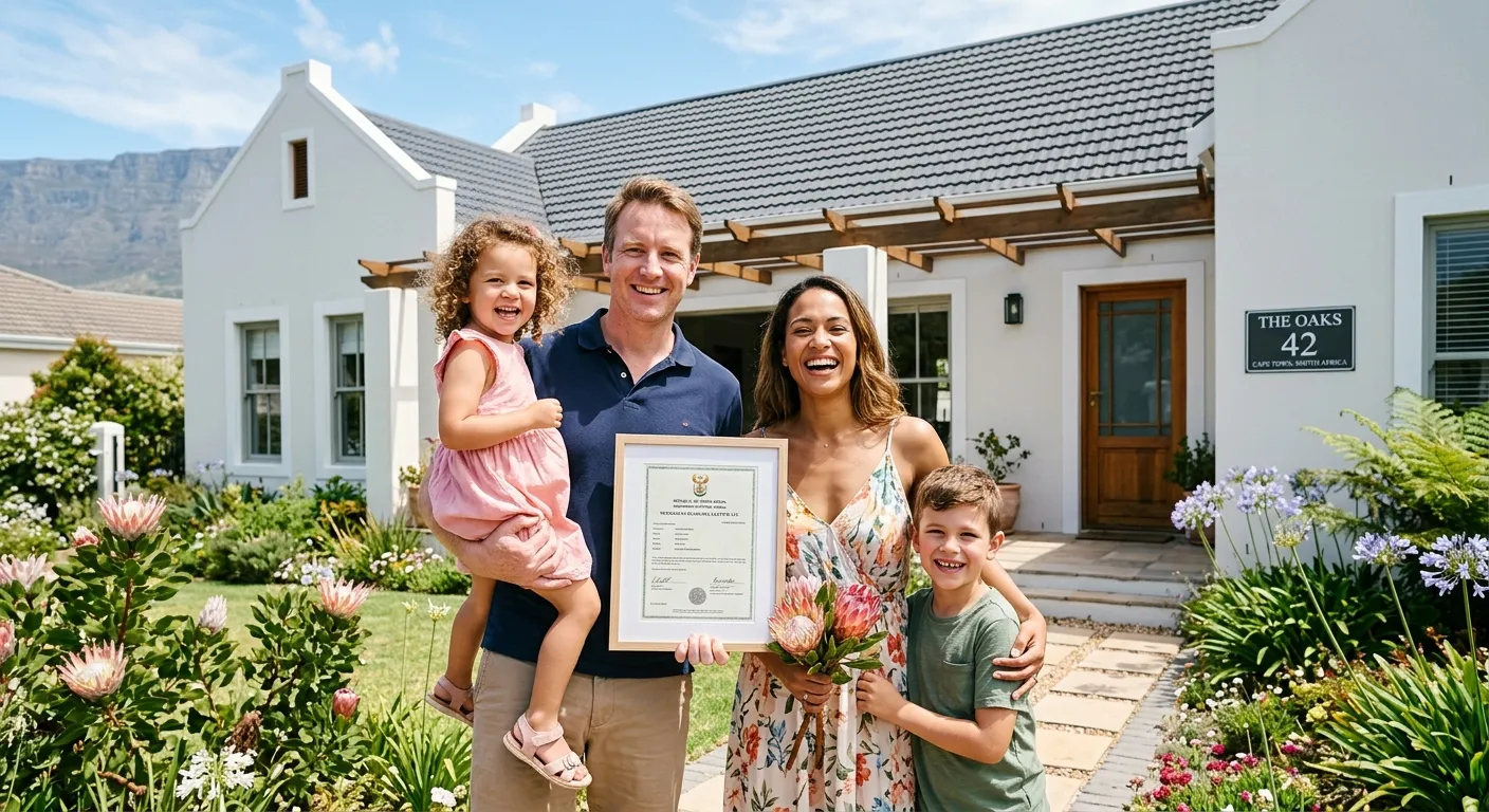 Expat family receiving South African permanent residency